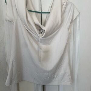 COS Ivory Cowl Neck Short Sleeve Top